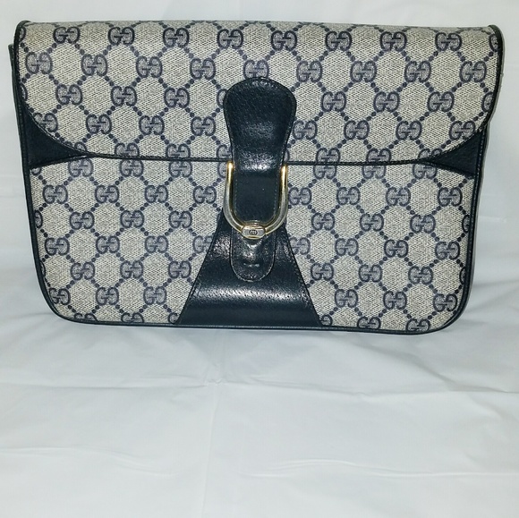 Gucci Handbags - Authentic Gucci Navy Blue Clutch Bag